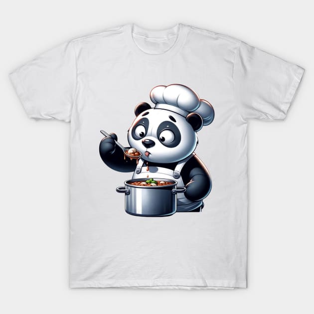 hef Panda - Culinary Maestro - Adorable Cooking Panda Shirt T-Shirt by vk09design